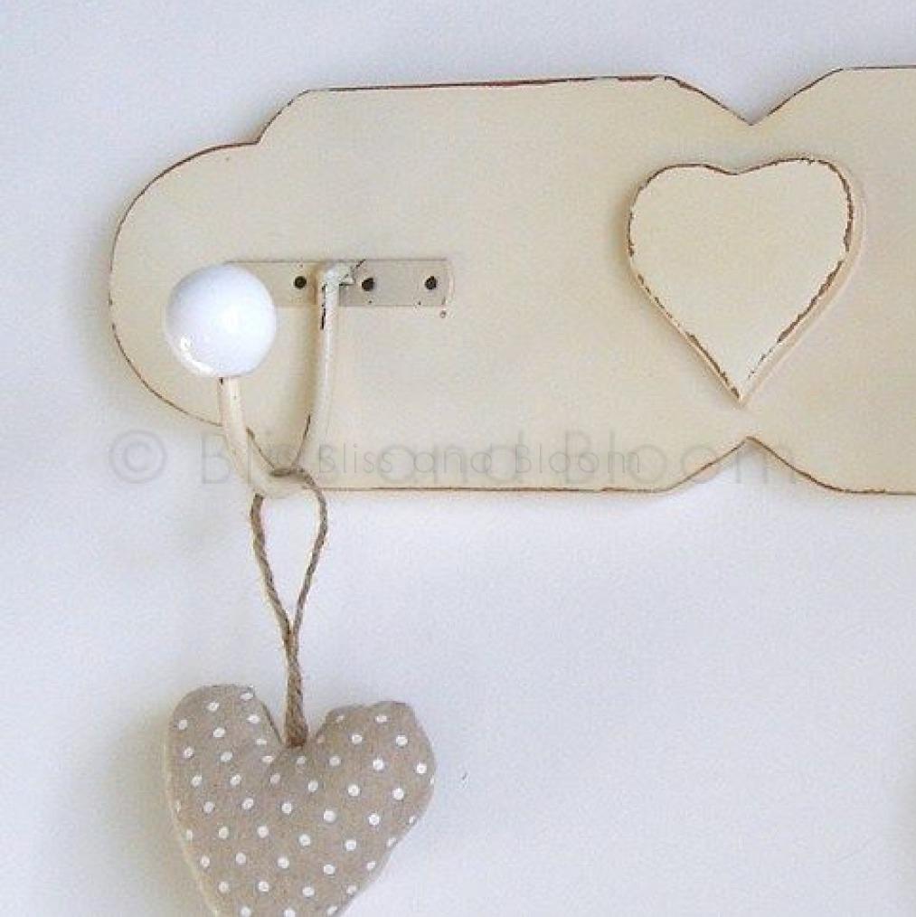 Cream Heart Wall Hook Bliss and Bloom